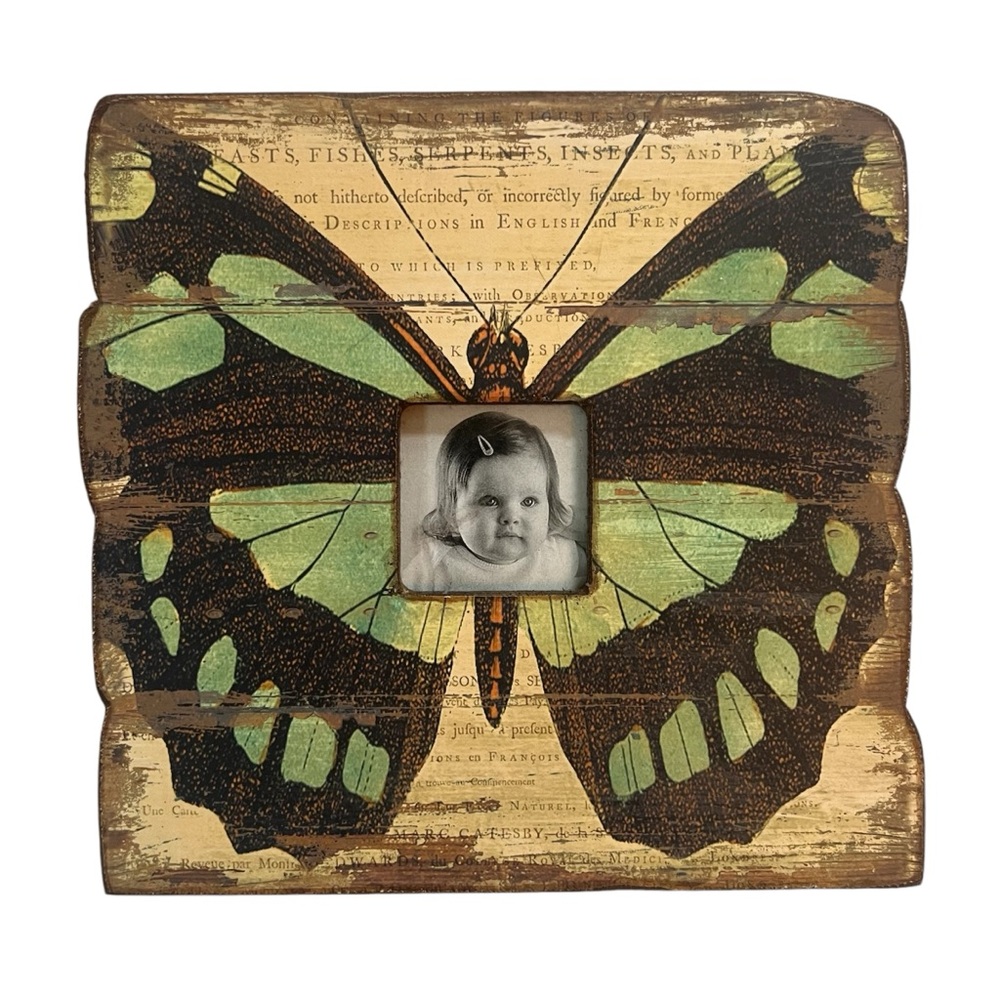 Butterfly Wooden Picture Frame | Rustic Bohemian Decor | Home Accessory